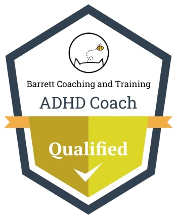 Qualified ADHD Coach badge from Barrett Coaching and Training